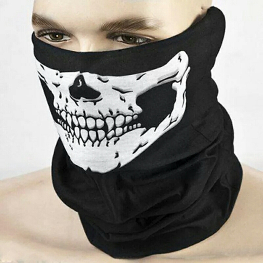 3 Skull face mask, bandana, wrist band, head band,